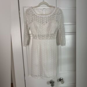 Elegant White Lace BCBG Dress
